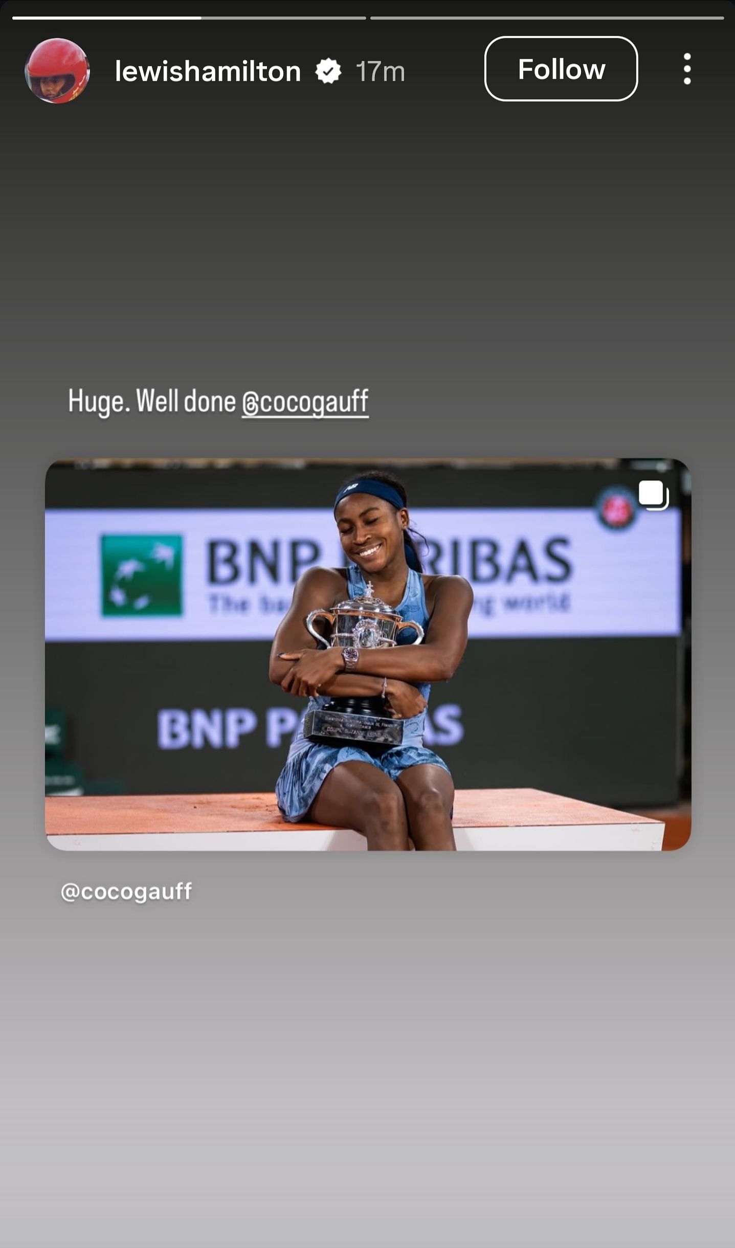 Credit: Lewis Hamilton on Instagram (@lewishamilton).